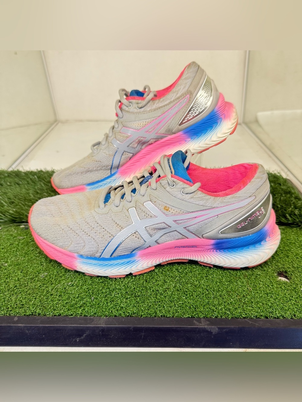 Asics Gel Nimbus Lite 1 Gray Pink Running Sneakers Womens